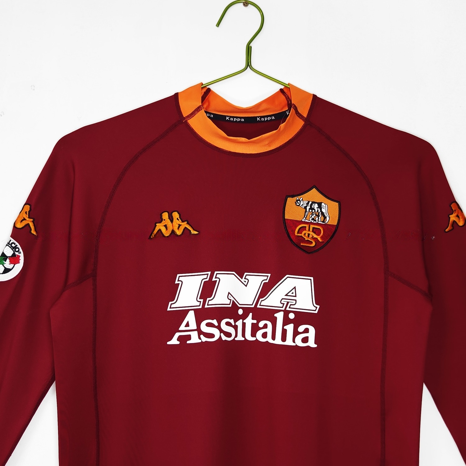 Retro AS Roma 2001-02 Home Long Sleeves Jersey - UnitedFutballJersey