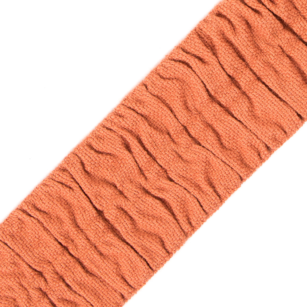Italian Peach Ruched Stretch Wool Trimming - 1.5