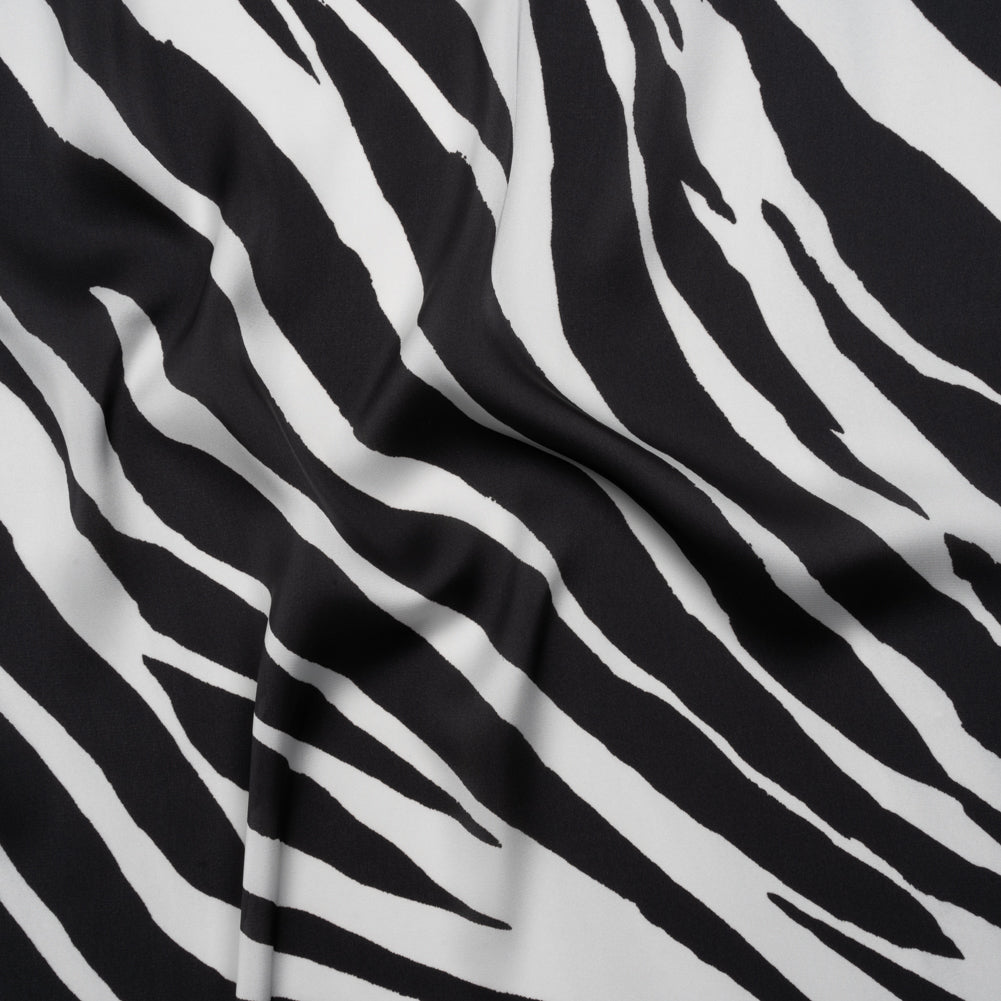Polyester Charmeuse - Black and White Zebra Stripes - Made in Italy - Joann Fabrics