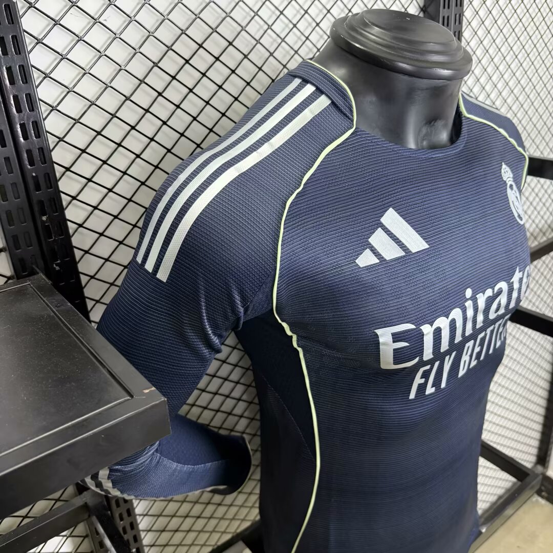 2025/2026 Player Version Real Madrid Away Long Sleeve Jersey 1:1 Thai Quality