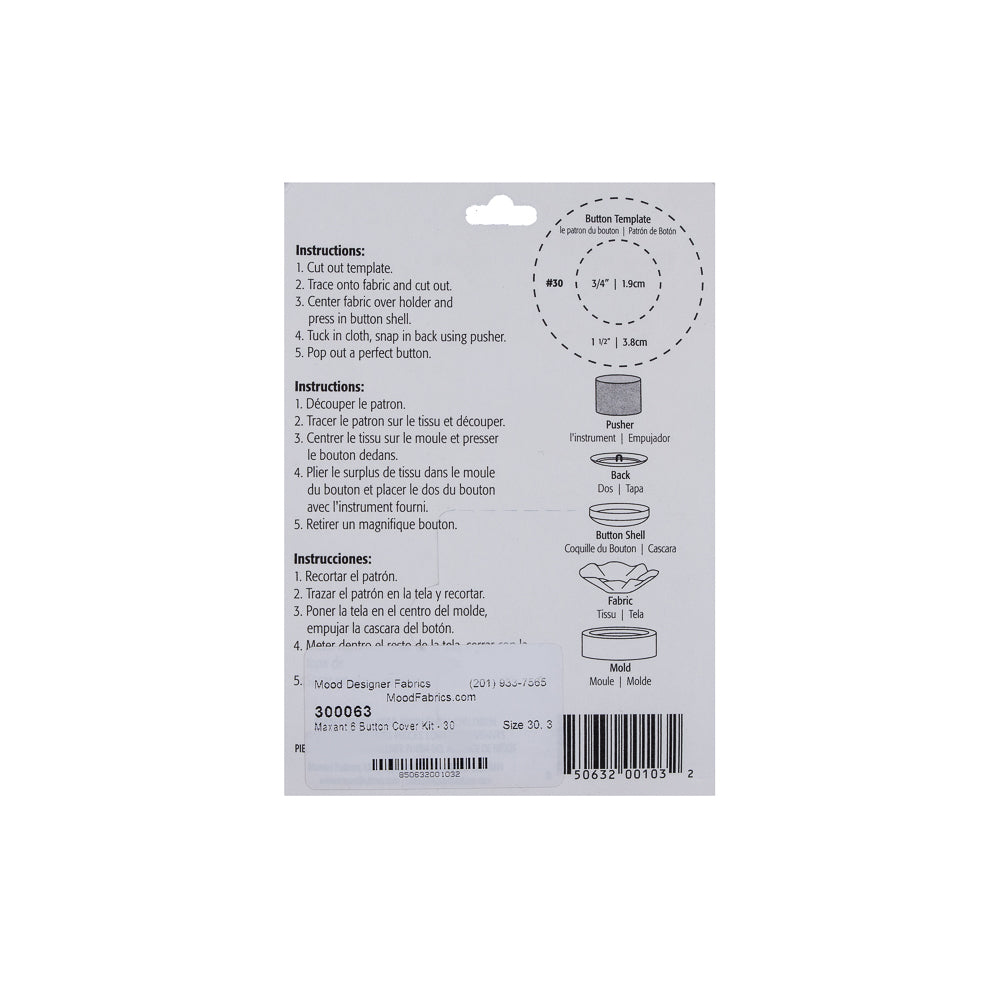 Maxant Button Cover Kit Size 30 - 6ct - Joann Fabrics