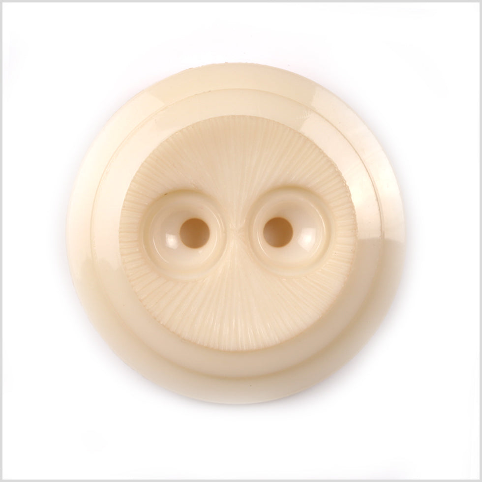 Plastic 2-Hole Button - 36L/23mm - Ivory Dish Shaped with Radiating Textured Center - Joann Fabrics