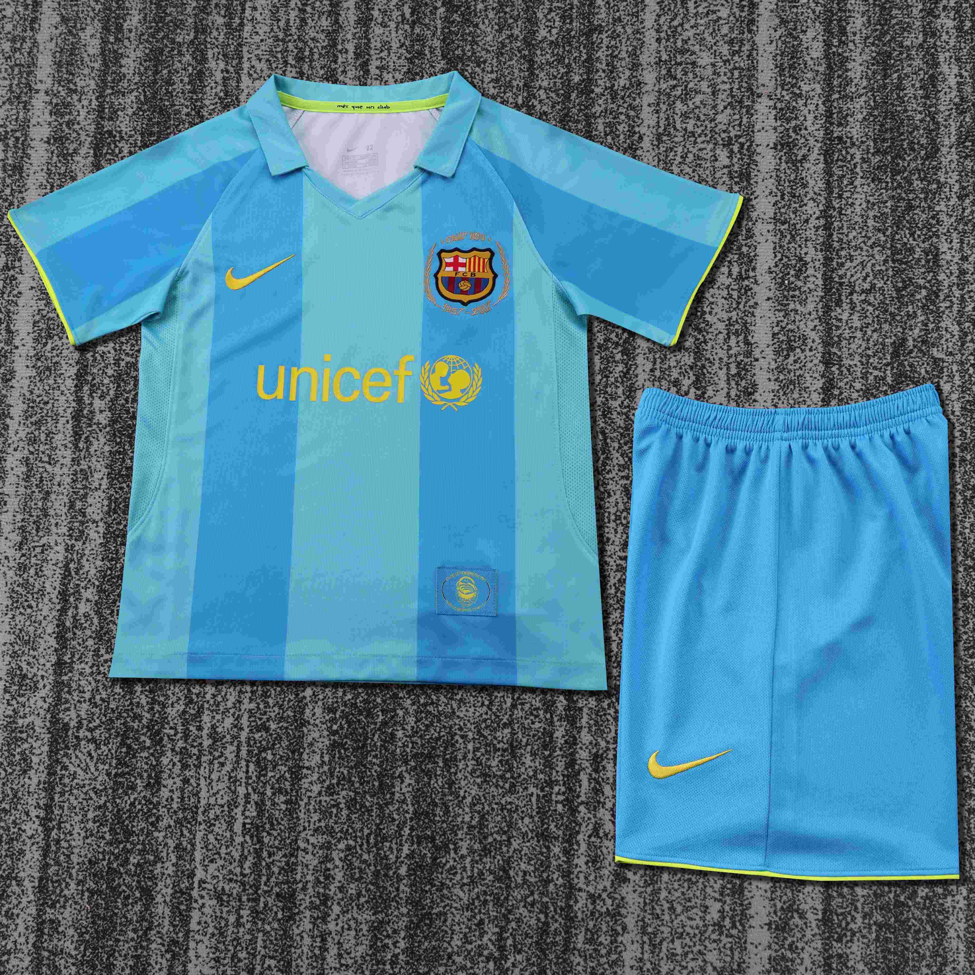 2007-2008 Retro Barcelona Away Football Shirt 1:1 Thai Quality Kids Size