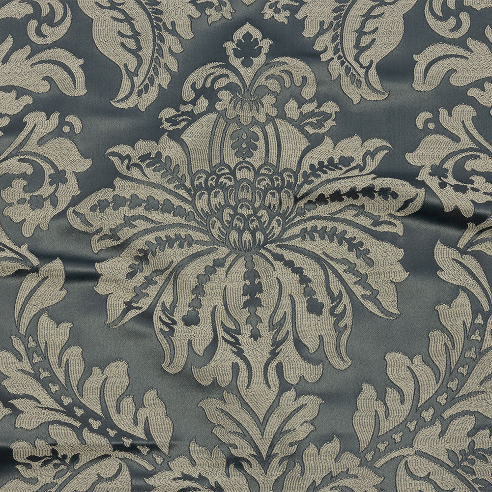 Drapery Jacquard - Graphite Leafy Damask - British Imported - Joann Fabrics
