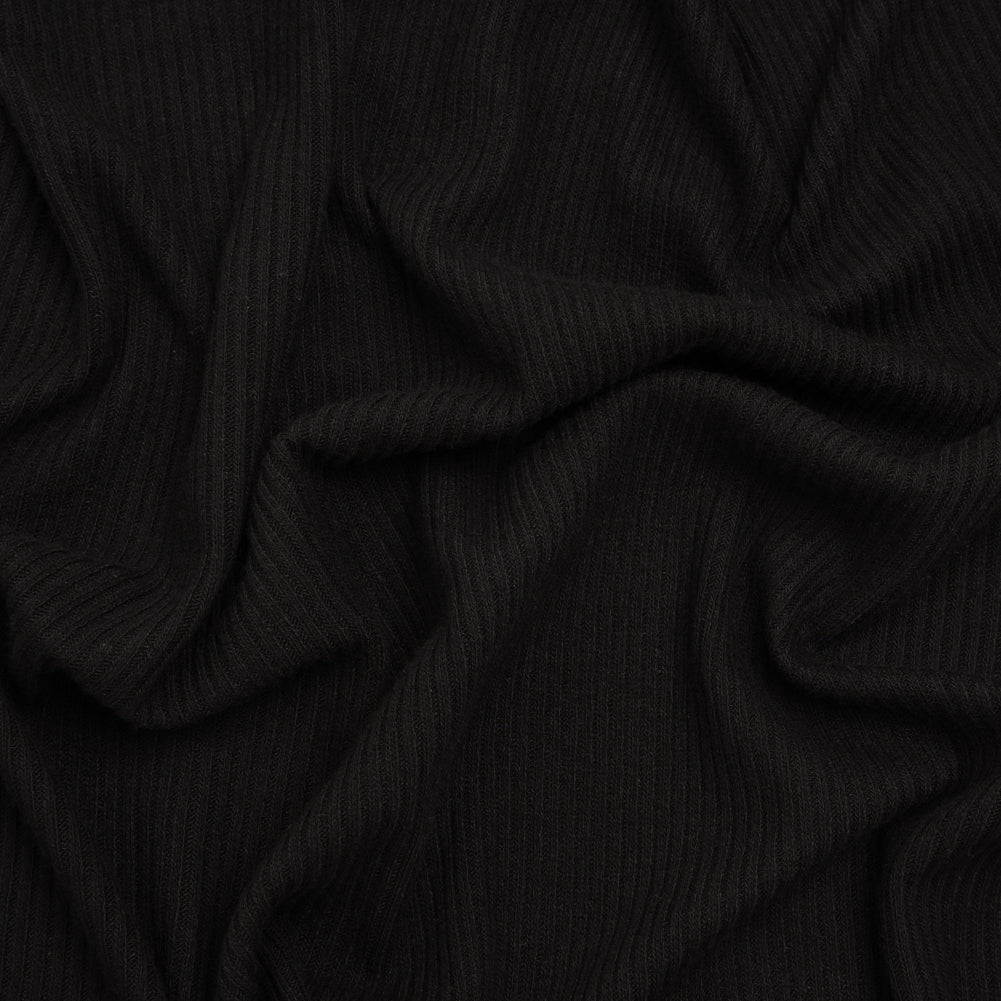 Stretch Viscose 2x2 Ribbed Sweater Knit - Black - Deadstock - Joann Fabrics
