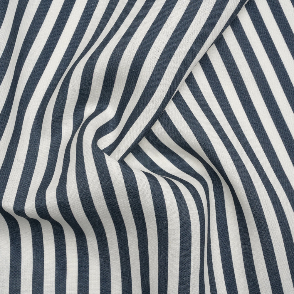 Medium Weight Linen Woven - Steel Blue Stripes - Lydia Collection - Joann Fabrics