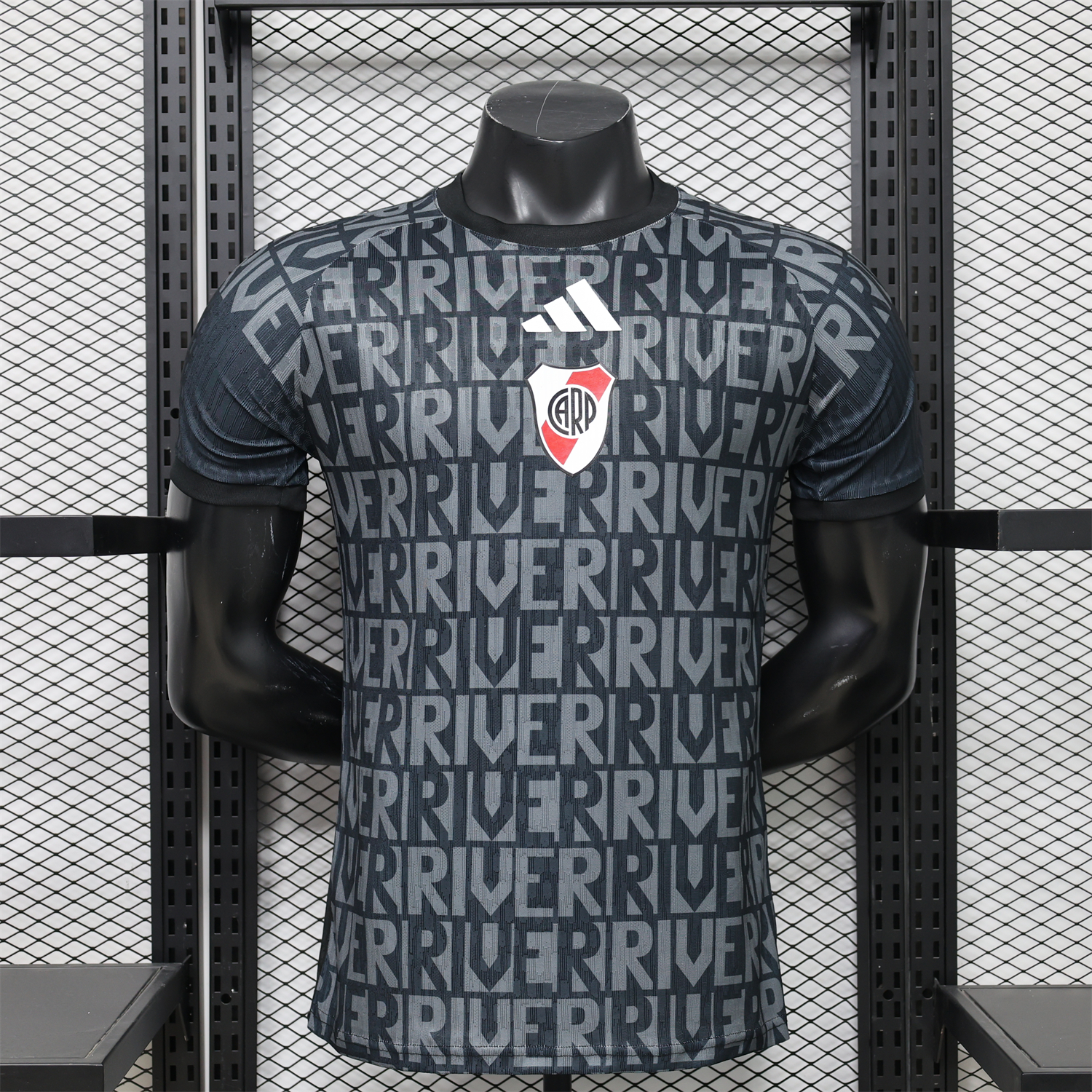River Plate 26-27 Black Pre-Match Training Jersey - Player Version - UnitedFutballJersey