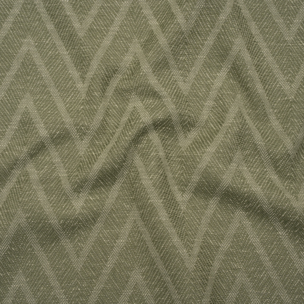 Recycled Polyester and Cotton Drapery Twill Woven - Moss Chevrons - British Imported - Joann Fabrics