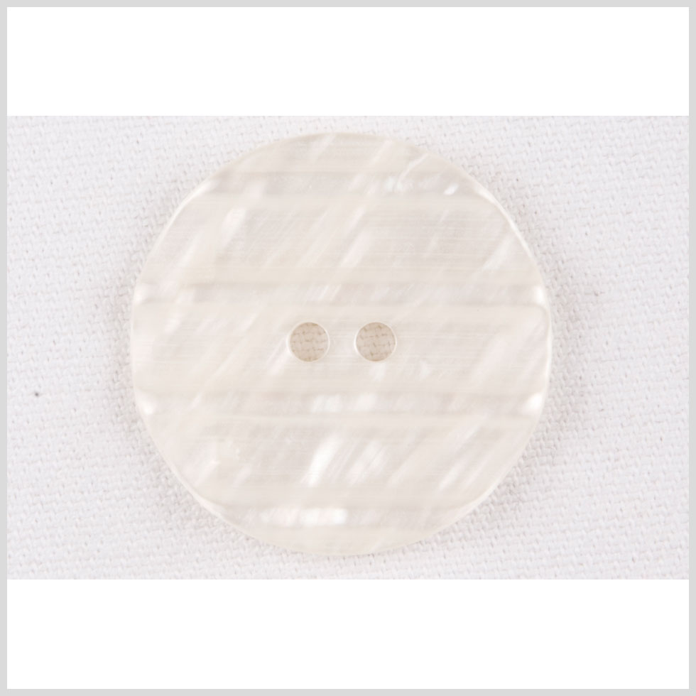 Plastic 2-Hole Button - 28L/18mm - Ivory Shimmer and Translucent Stripes - Joann Fabrics
