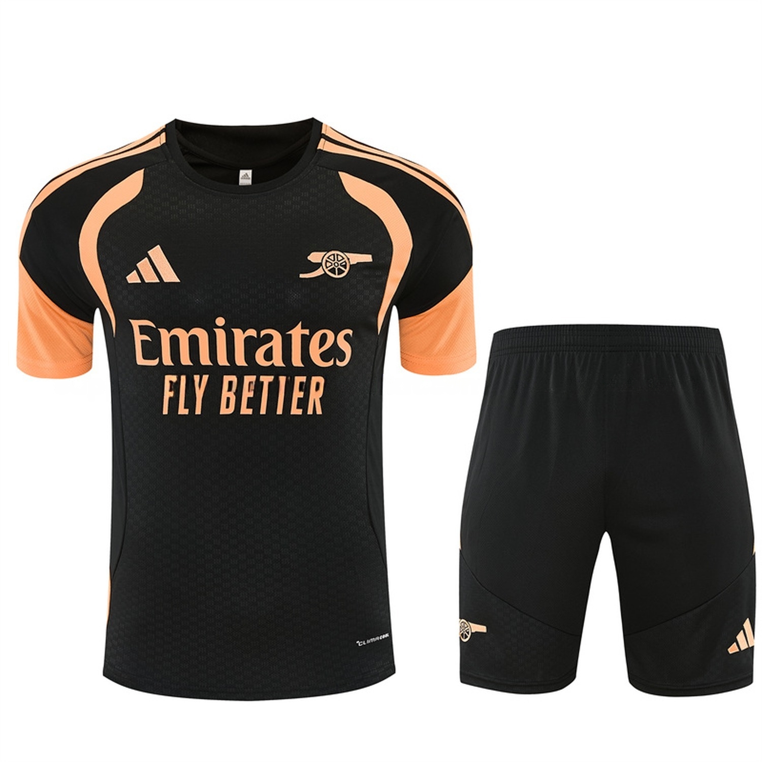 Arsenal 26-27 Short-Sleeve Training Set - Black Top & Black Shorts - UnitedFutballJersey