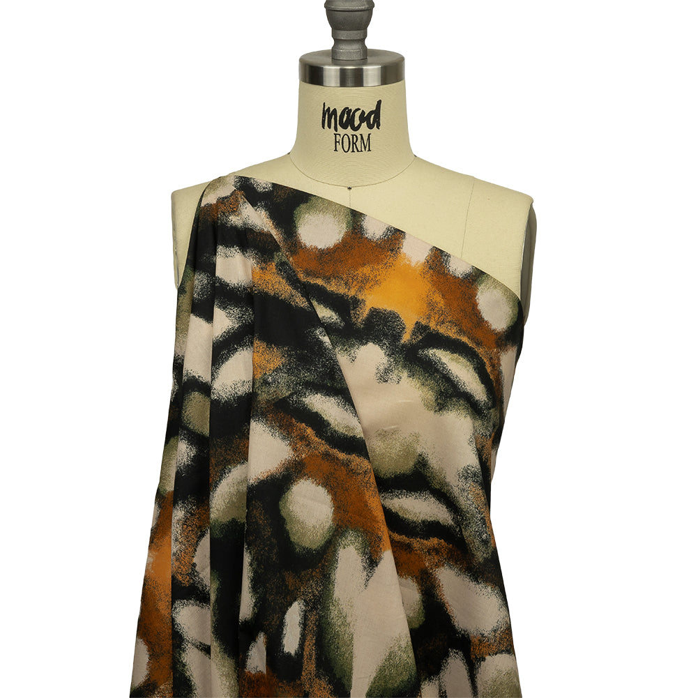 Cotton Voile - Black and Beige Abstract - From the Earth Print - Mood Exclusive Rockland Collection - Joann Fabrics