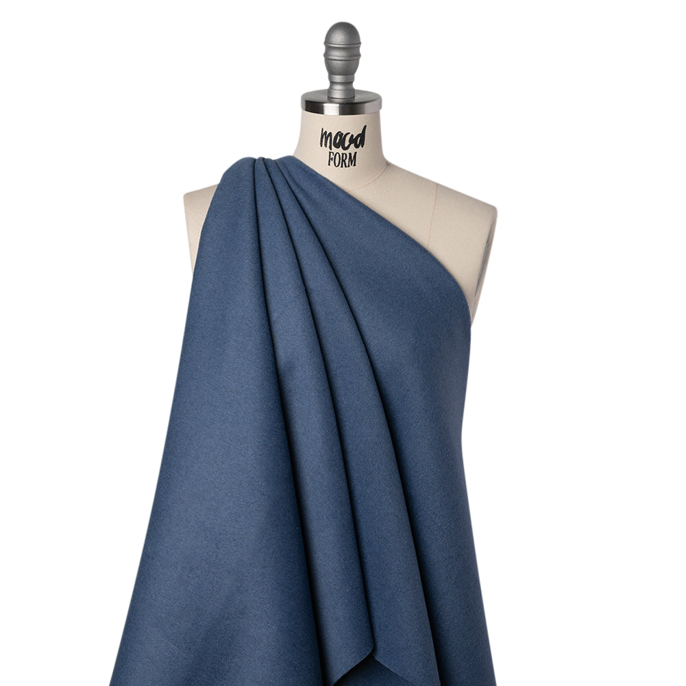 Brushed Wool Blend Double Cloth Coating - Denim Blue - Deadstock - Joann Fabrics
