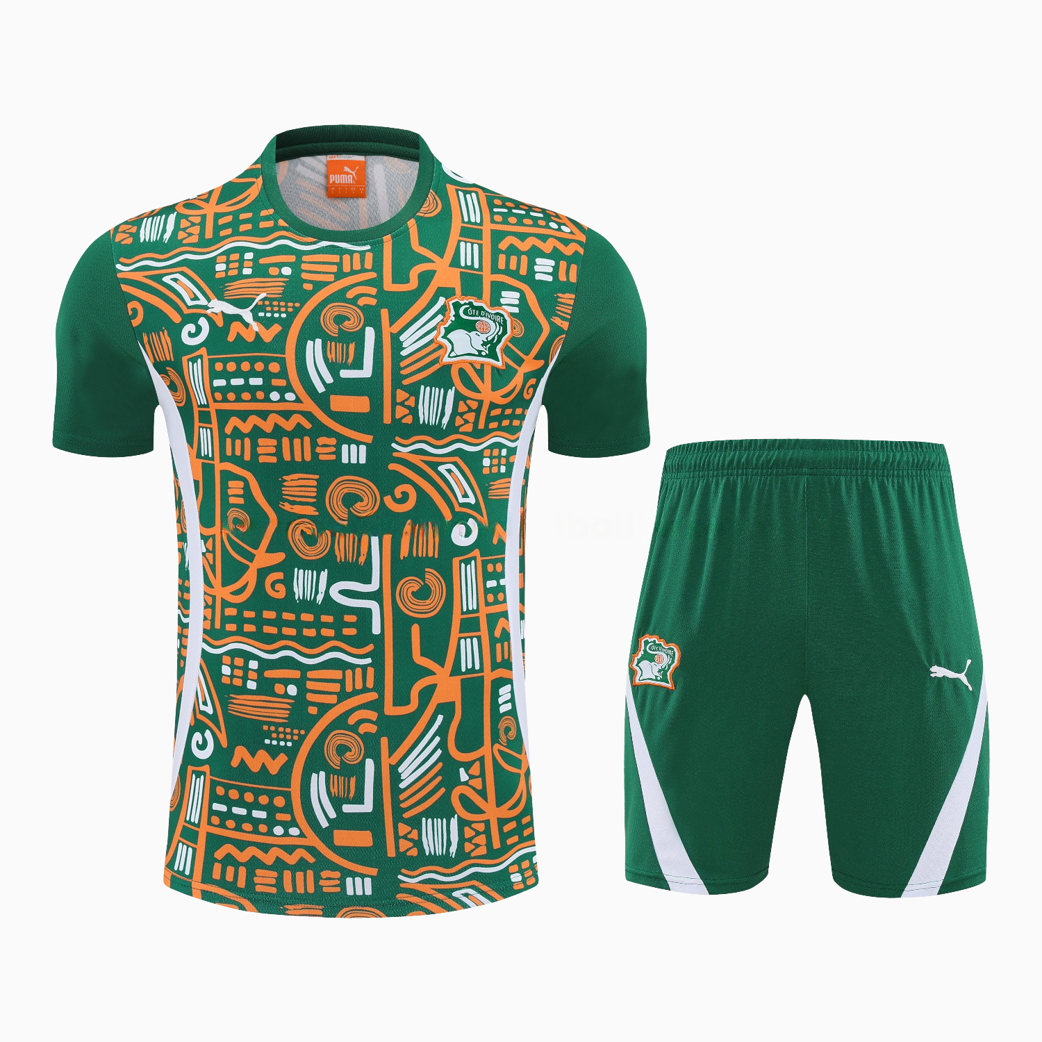 Ivory Coast 2026 Short-Sleeve Training Set - Green Top and Shorts - UnitedFutballJersey
