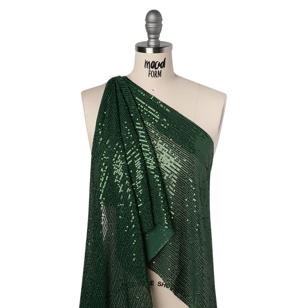 Recycled Polyester Circle Sequin Stripes on Stretch Mesh - Green - Transcendent Collection - Joann Fabrics