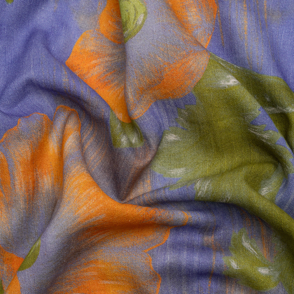 Mood Exclusive Blue Clementines and Lavender Cotton Crepe - Joann Fabrics