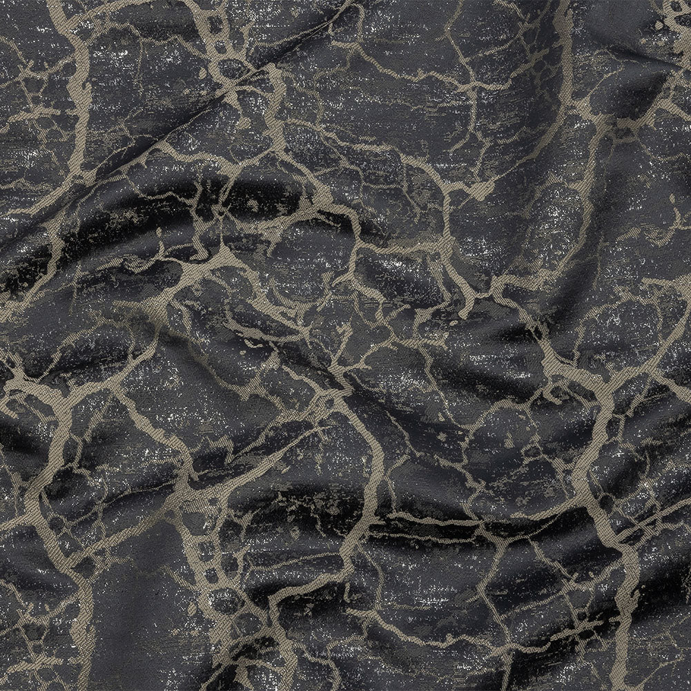 Metallic Drapery Jacquard - Flint Marble Veins - British Imported - Joann Fabrics