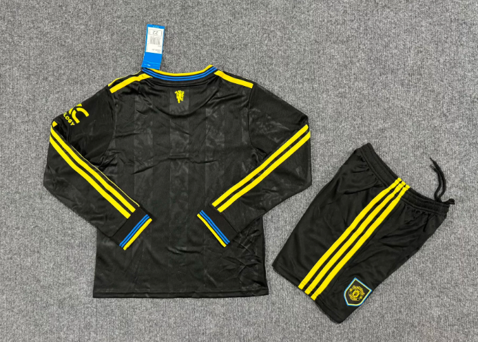 2025/2026 Long Sleeve Manchester United Third Away Football Shirt 1:1 Thai Quality Kids Size