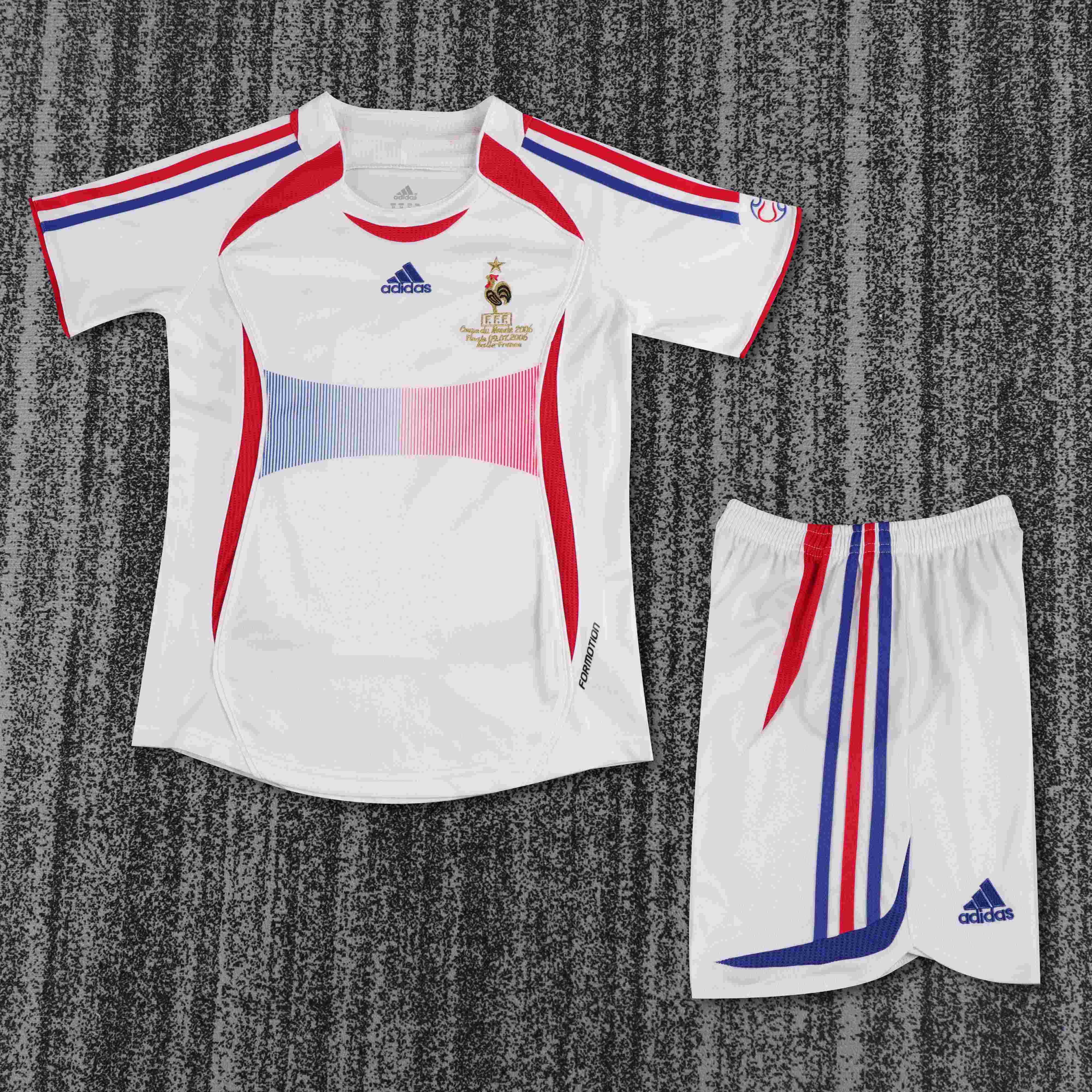2006 Retro France Away Football Shirt 1:1 Thai Quality Kids Size