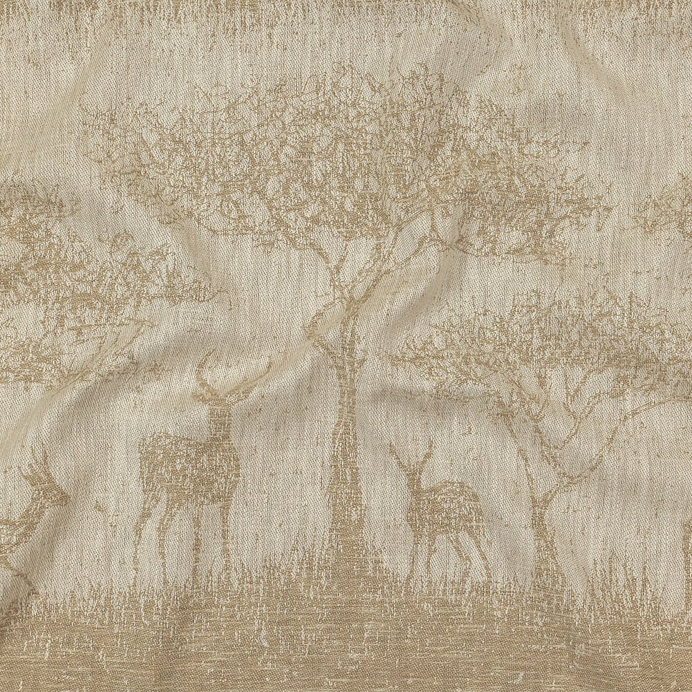 Drapery Jacquard Panel - Ochre Antelope in the Wild - British Imported - Joann Fabrics