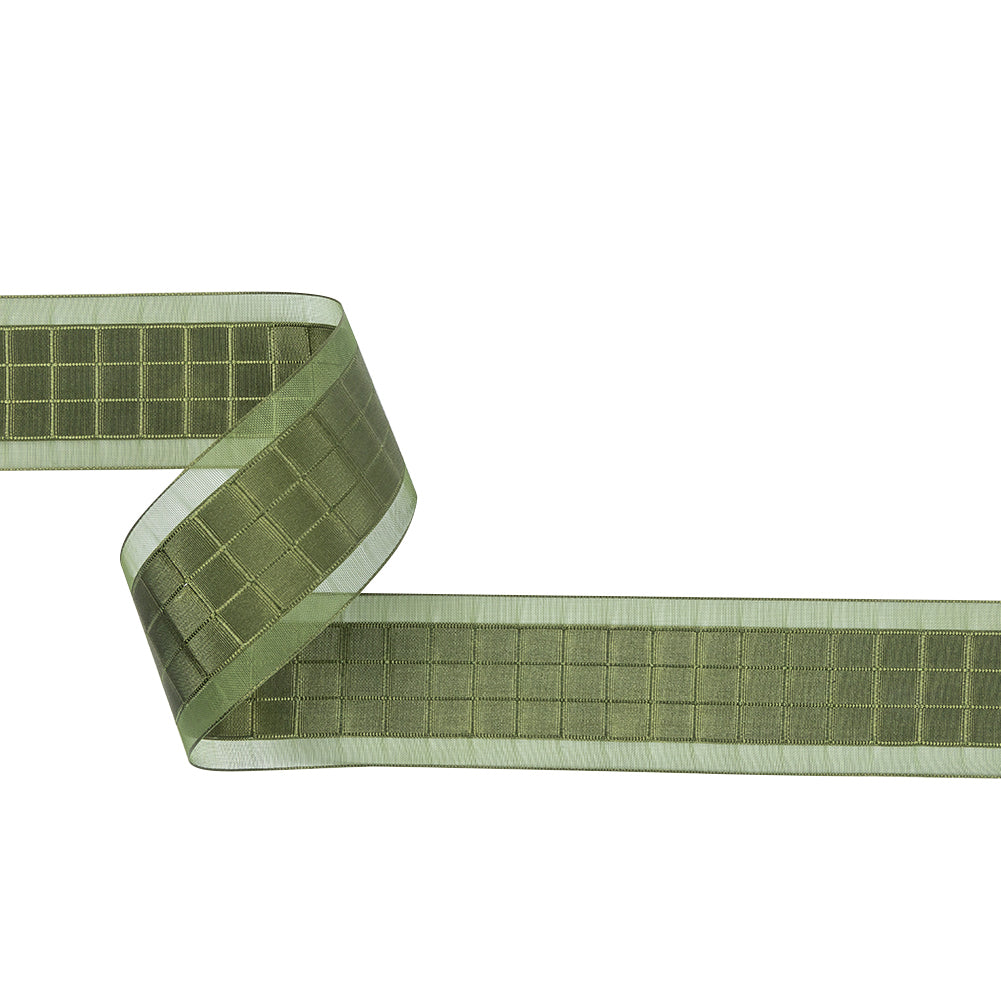 Moss Squares and Sheer Borders Ribbon - 36mm - Joann Fabrics