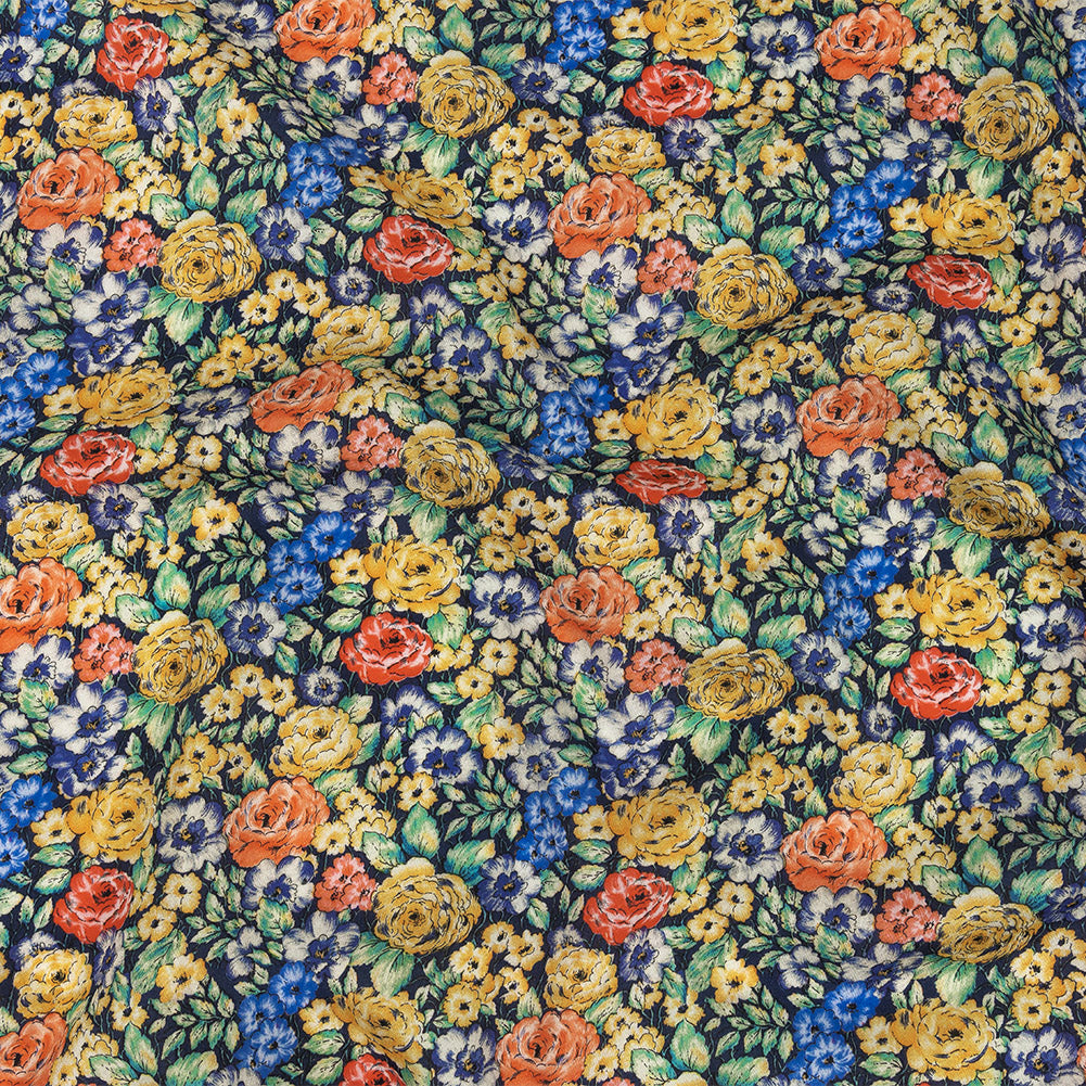 Mood Exclusive Navy Bountiful Blossoms Cotton Voile - Joann Fabrics