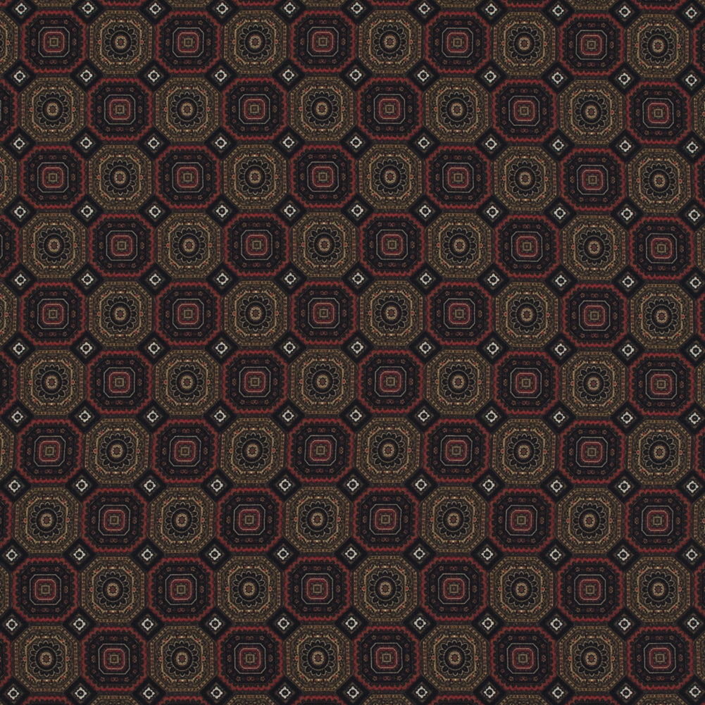Olive and Red Geometric Polyester Chiffon - Joann Fabrics