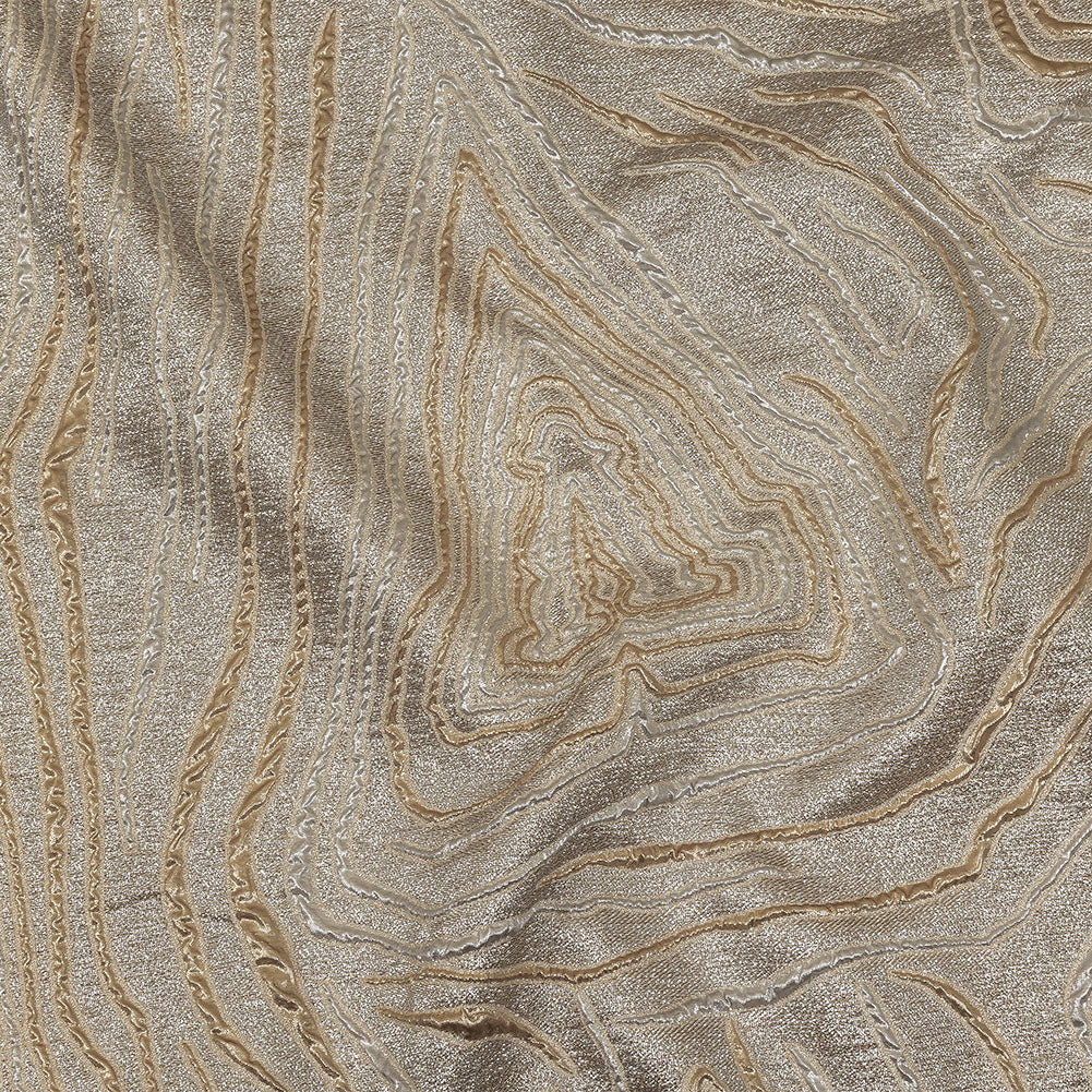 Metallic Silver, Gold and Beige Contour Lines Luxury Brocade - Joann Fabrics