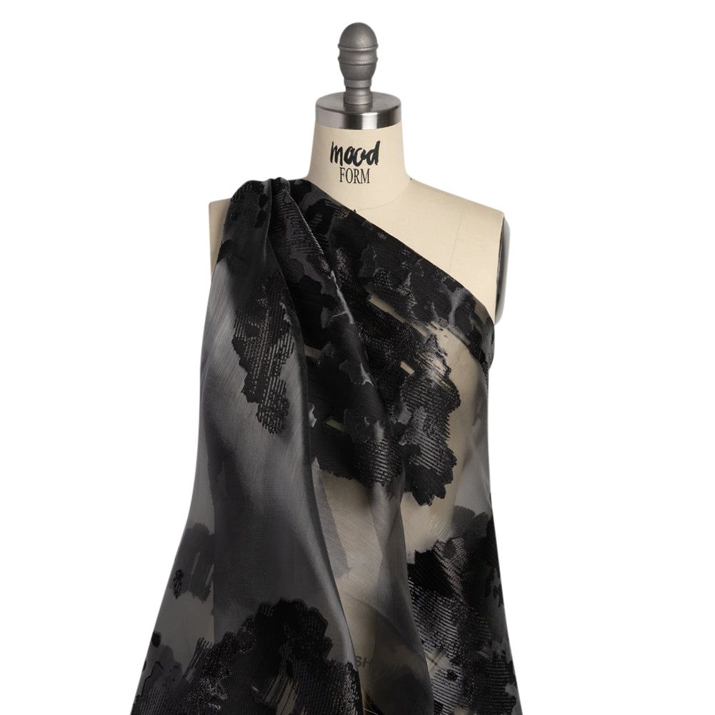 Metallic Black Abstract Luxury Burnout Brocade - Joann Fabrics