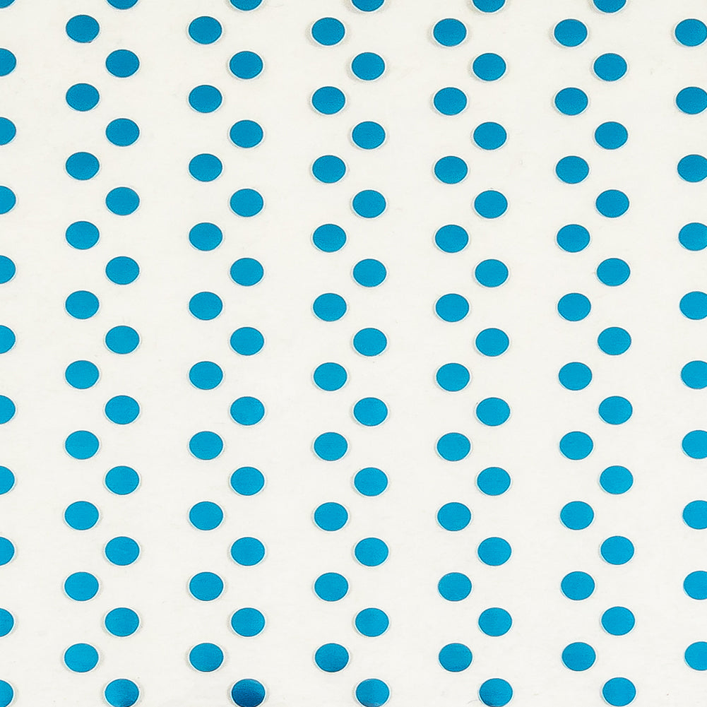 Vintage Zig Zag Capri Blue Dots on Clear Iron on Film - 4