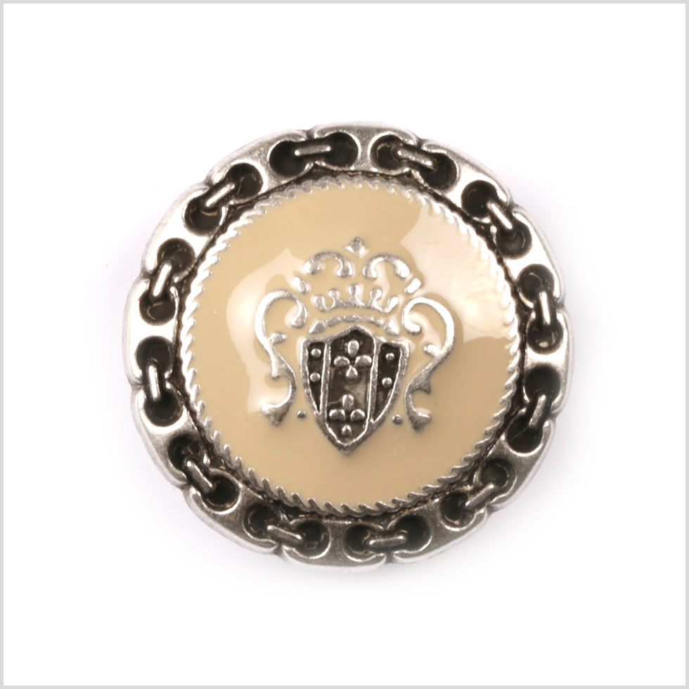 Beige and Black Metal Coat Crest Button - 44L/28mm - Joann Fabrics