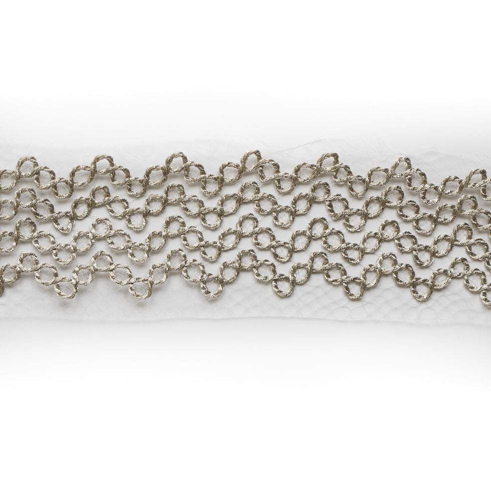 Metallic Silver Lace Trim - 3