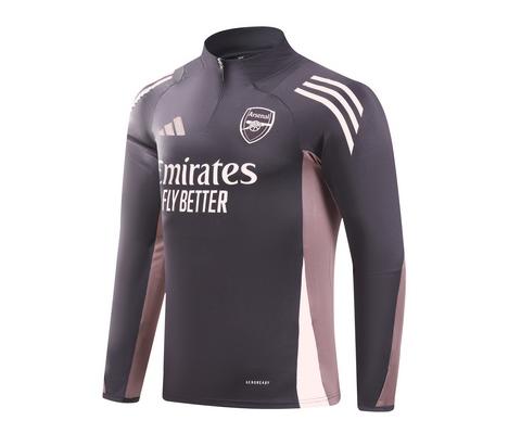 2024/2025 Arsenal Half-Pull Training Suit Purple Football Shirt 1:1 Thai Quality Set