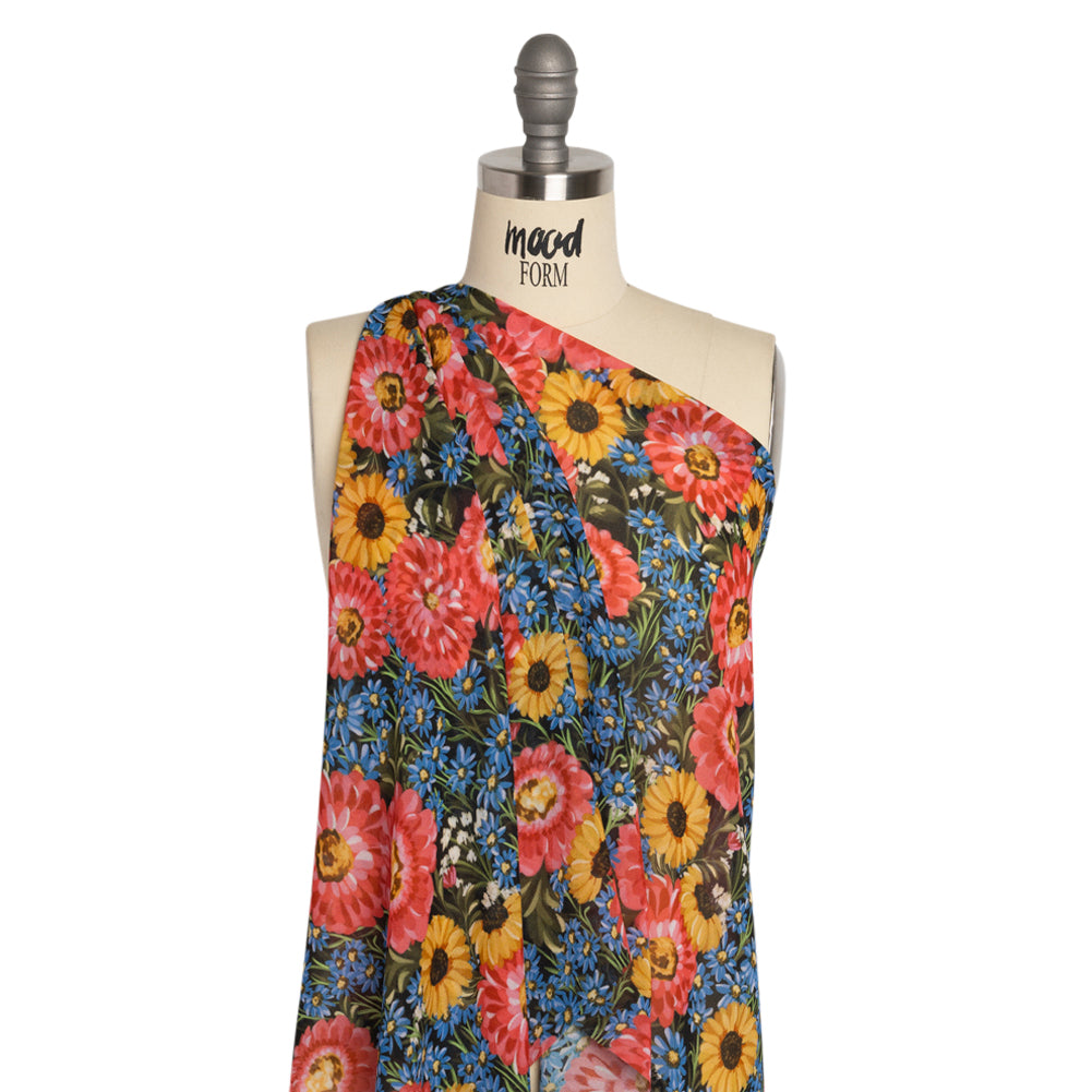Mood Exclusive Black Floral Trove Viscose Georgette - Joann Fabrics