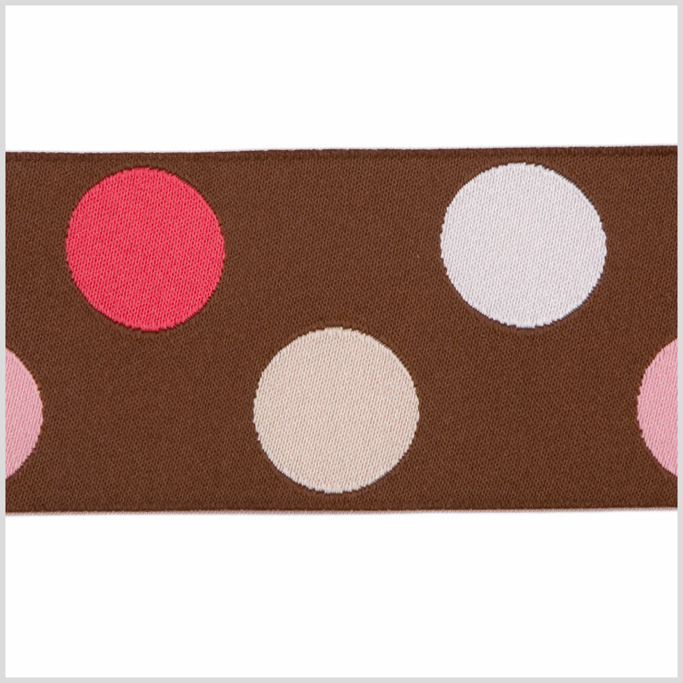 Chocolate/Fuchsia/Baby Pink/White/Cream French Jacquard Ribbon - Joann Fabrics