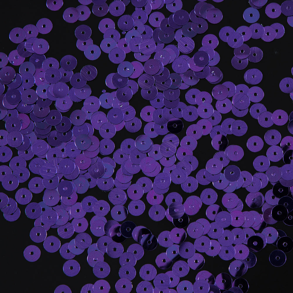 Bag of Purple Color Loose Sequins with Silver Back - 6mm - Joann Fabrics