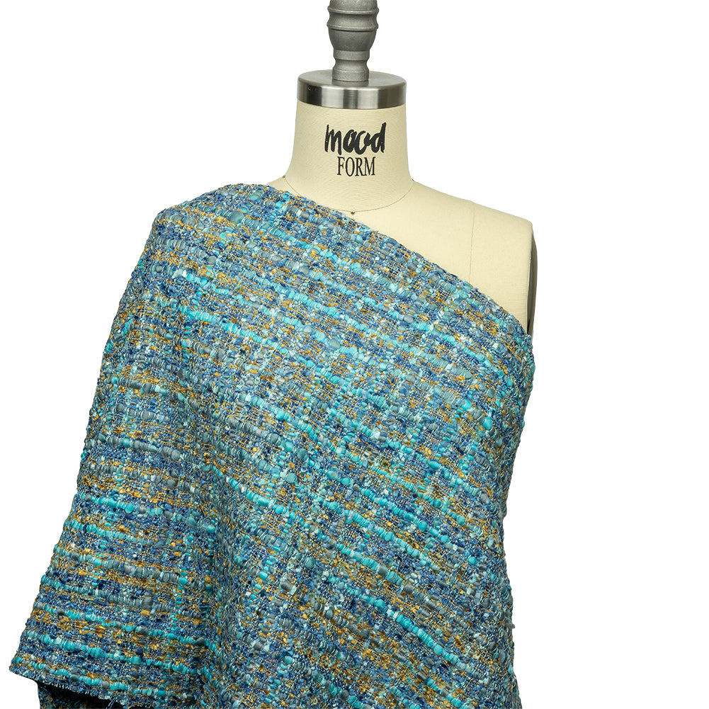 Viscose and Acrylic Chenille Tweed - Blue, Mustard and Arctic Green - Newcastle Collection - Joann Fabrics