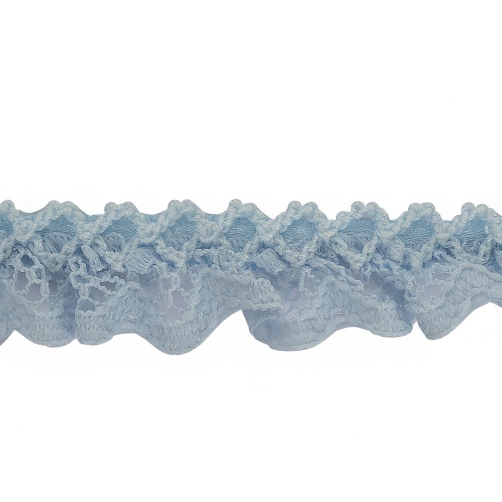 Baby Blue Criss Cross Crochet Trimming - 0.625