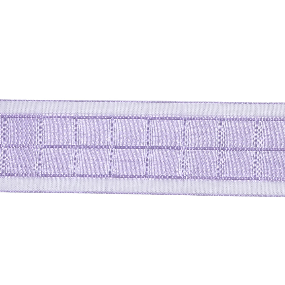 Lilac Squares and Sheer Borders Ribbon - 1
