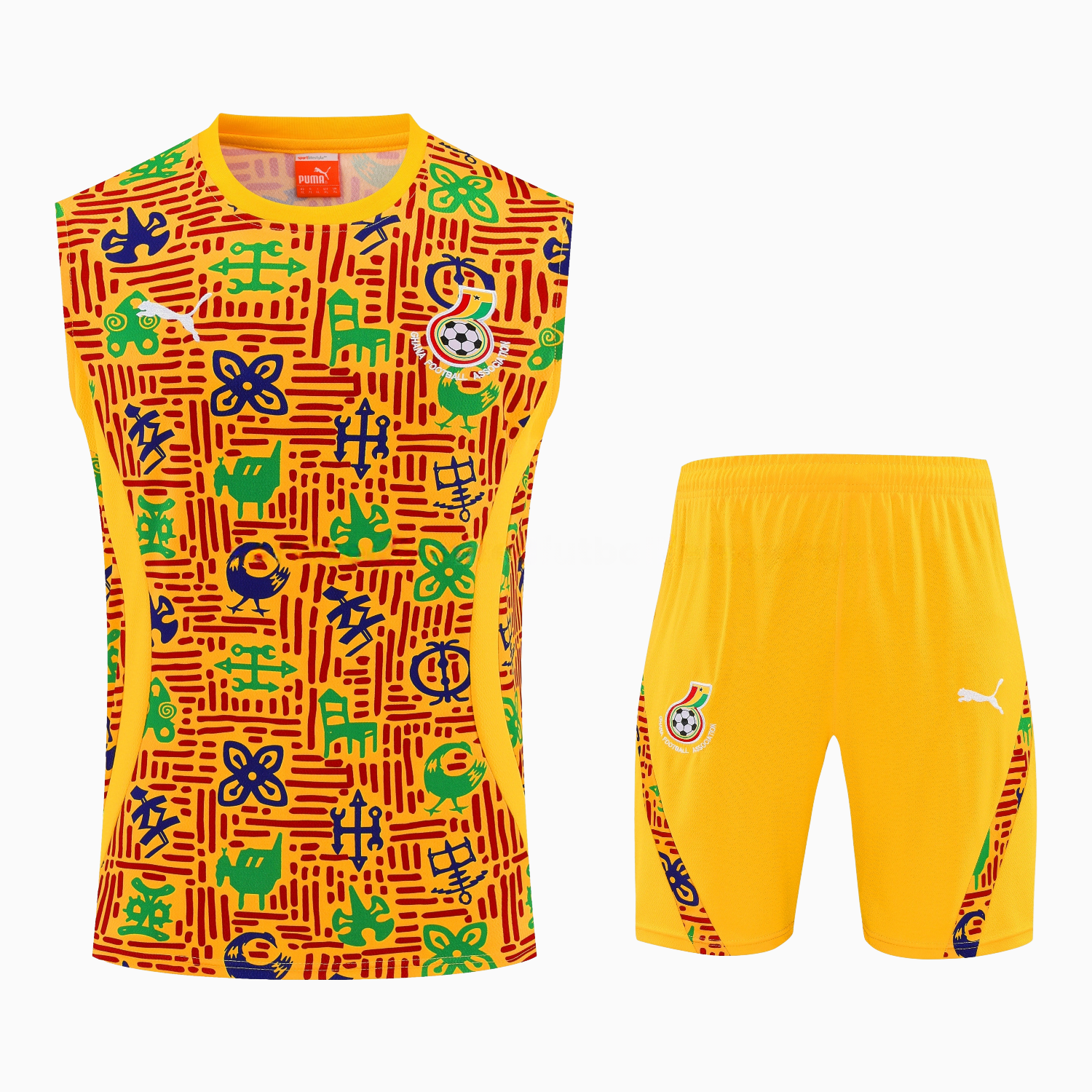Ghana 2026 Vest Training Set - Yellow Vest and Shorts - UnitedFutballJersey