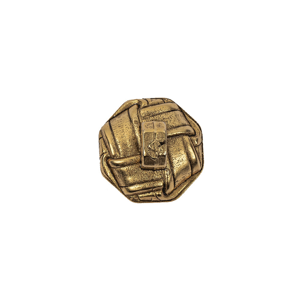 Italian Matte Gold Plated Faux Woven Shank Back Button - 24L/15mm - Joann Fabrics