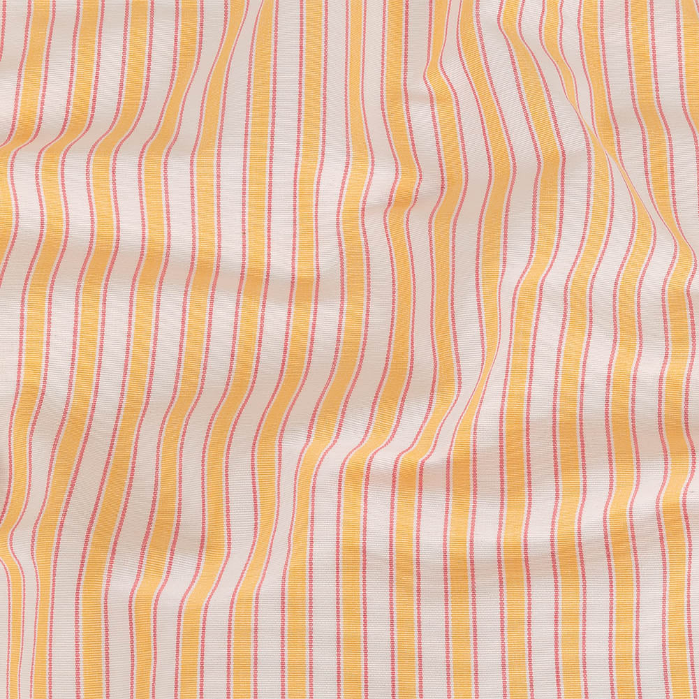 Citrus Yellow, Rose and White Striped Handwoven Cotton - Joann Fabrics