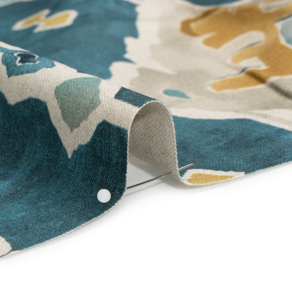 Cotton and Linen Canvas Print - Ocean Painted Diamonds - British Imported - Joann Fabrics