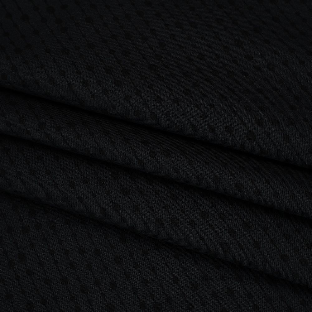 Printed Quilting Cotton by Patrick Lose for Northcott - Black on Black Doodle Beaded Stripe - Basically Black & White Collection - Joann Fabrics