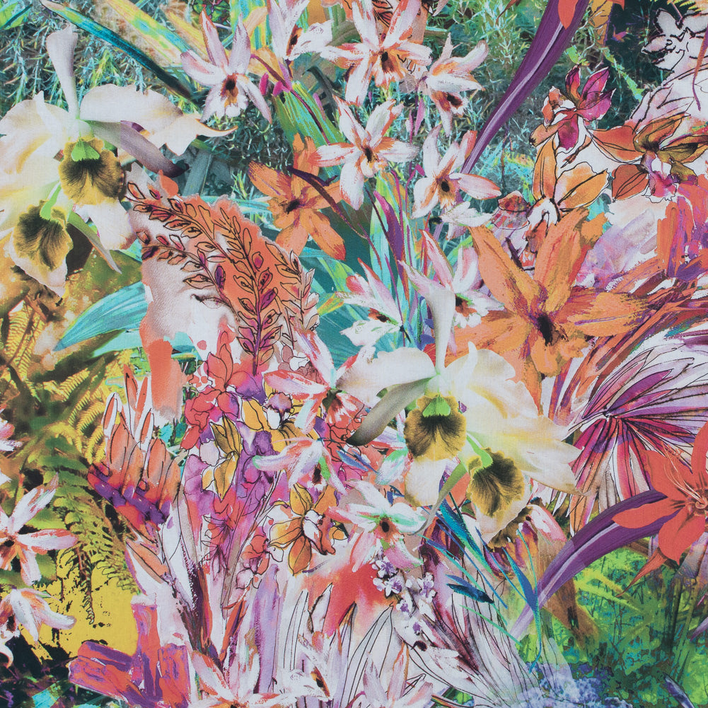 Italian Multicolor Watercolor Floral Voile - Joann Fabrics