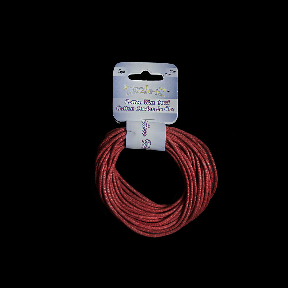 Dazzle-It Italian Red Cotton Wax Cord - 2mm - Joann Fabrics