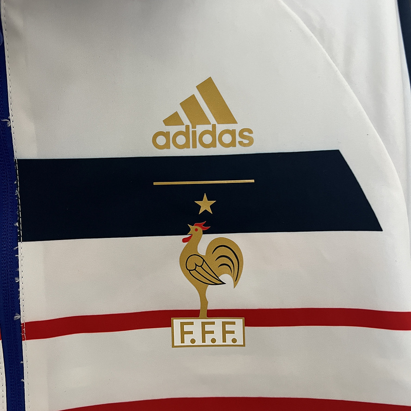 2024 France  (White-Blue) Reversible Windbreaker Soccer Jersey 1:1 Thai Quality