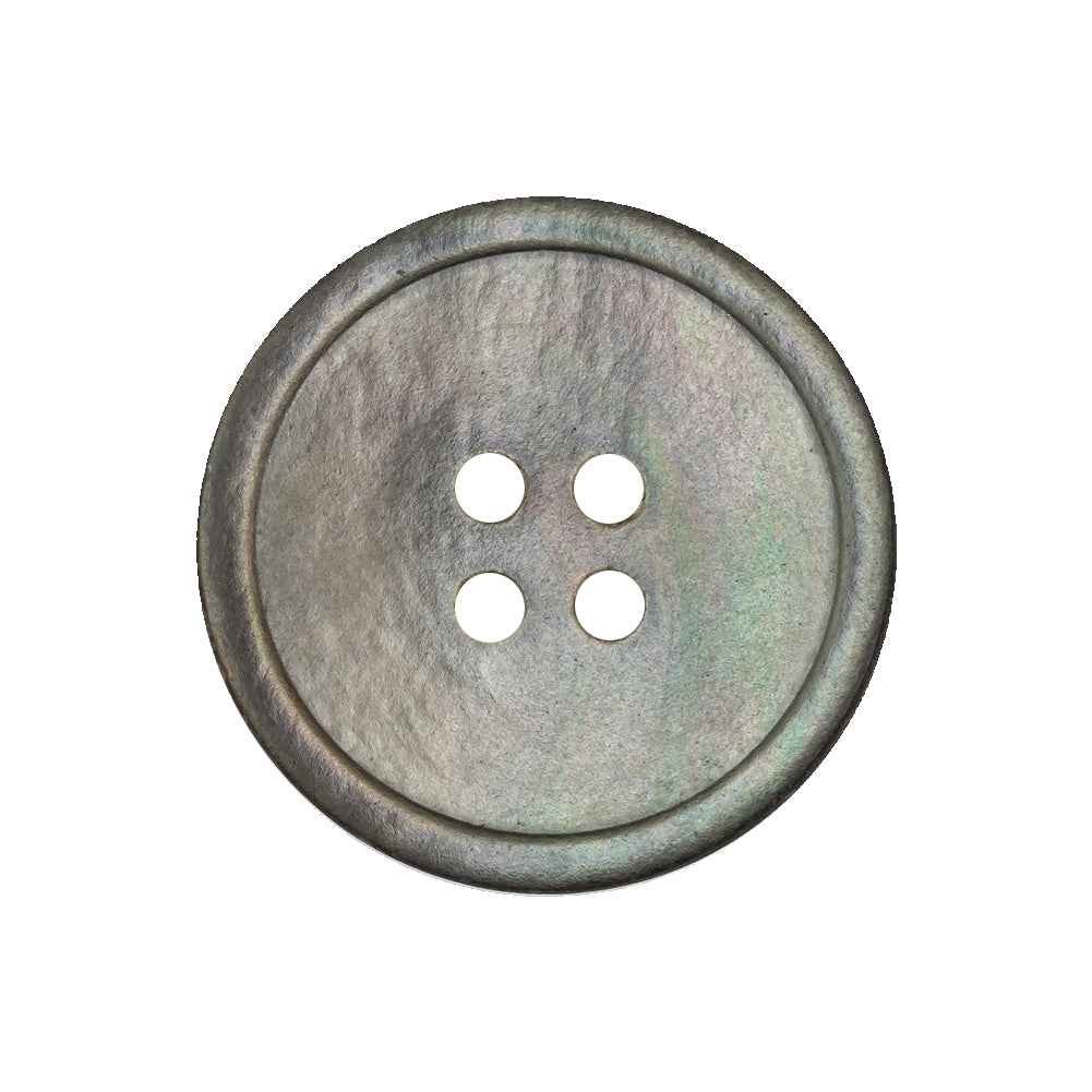Antique Silver and Fair Green Iridescent 4-Hole Narrow Rim Shell Button - 40L/25.5mm - Joann Fabrics