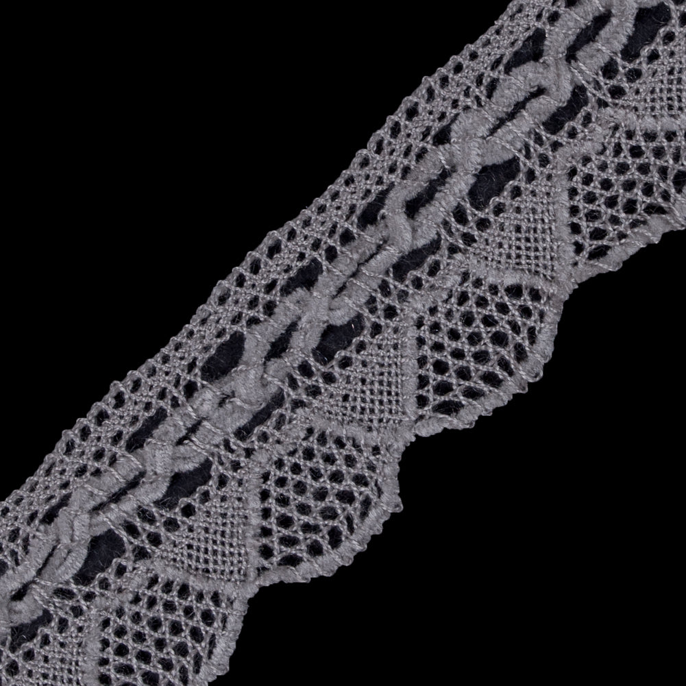 Silver Crochet Chenille Trim - 1.5