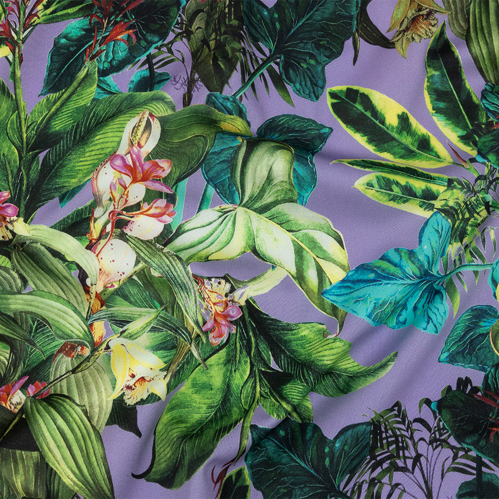 Mood Exclusive Lavender Florals and Fauna Stretch Cotton Sateen - Joann Fabrics