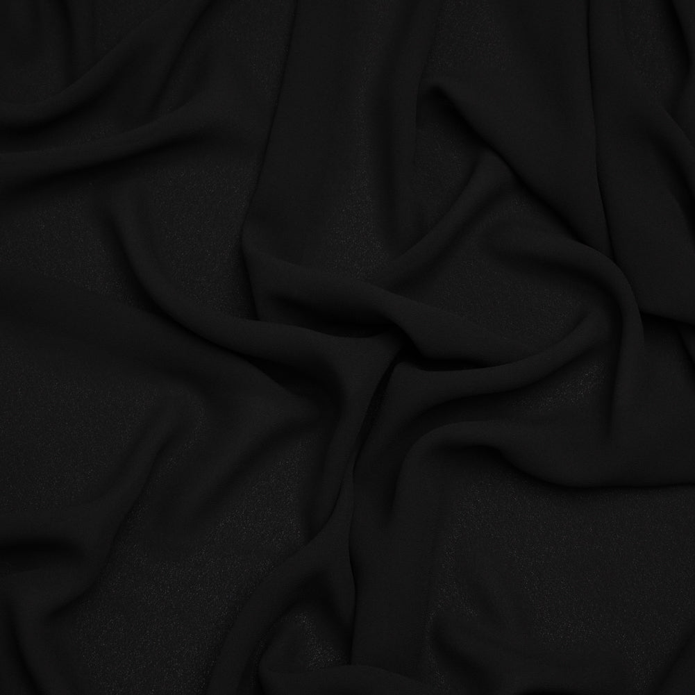 Fluid Polyester Crepe - Black - Designer Deadstock - Joann Fabrics